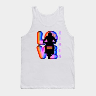 BIKER AND BEST RAINBOW CAT MOM MOTORCYCLE RIDER Tank Top